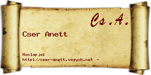 Cser Anett névjegykártya
