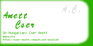 anett cser business card